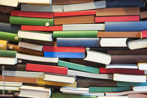 Wallpaper Mural stack of books in a library Torontodigital.ca