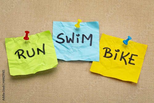 Obraz na płótnie run, bike, swim - triathlon concept