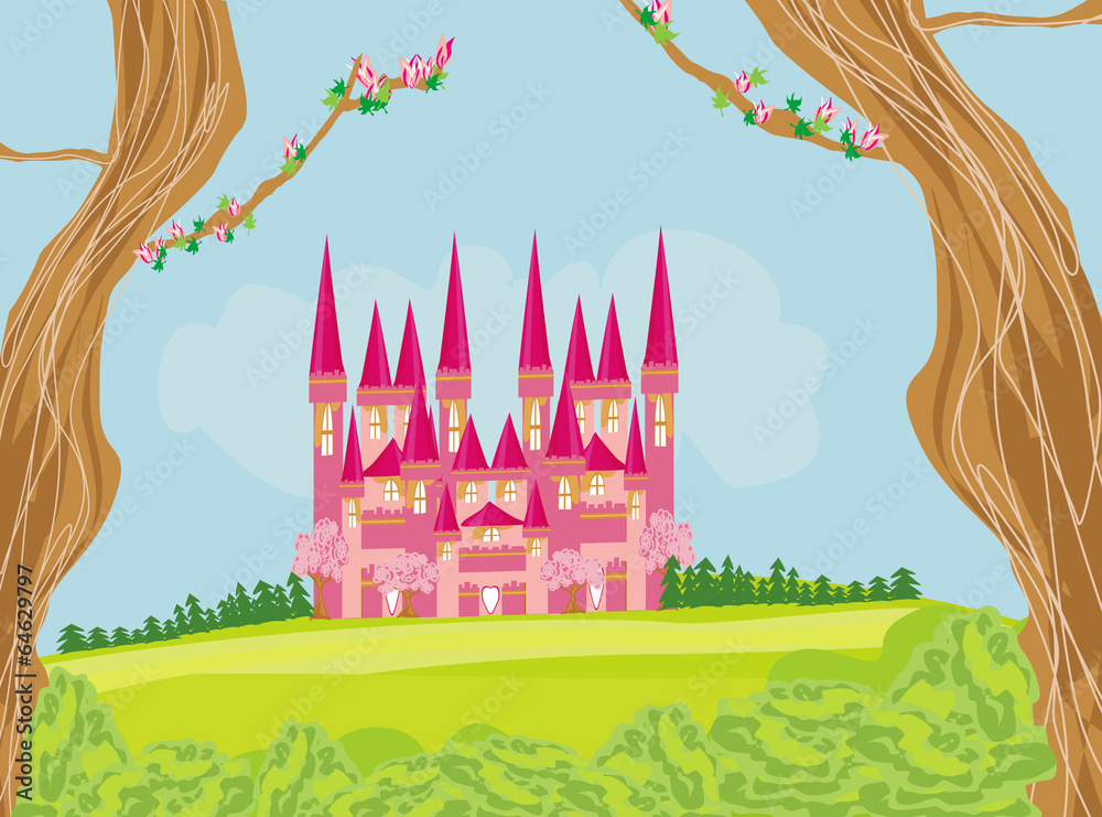 beautiful fairytale pink castle