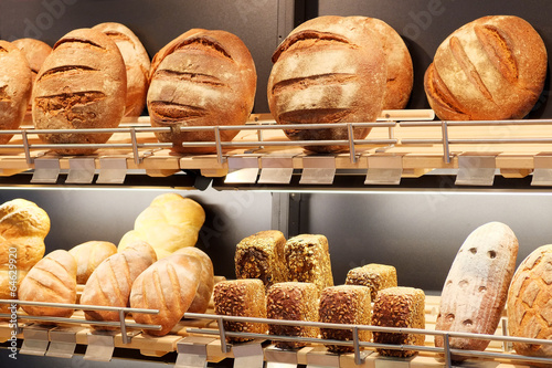 an Assorted kinds of fresh baked bread