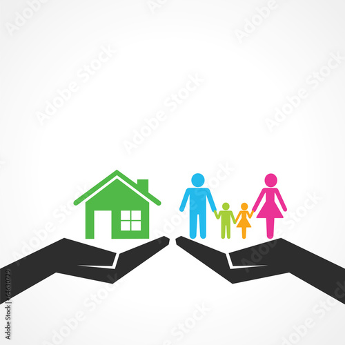 Comparison of home with family stock vector