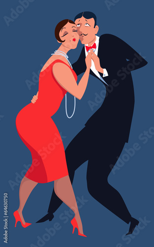 Couple dressed in 1920s style dancing tango
