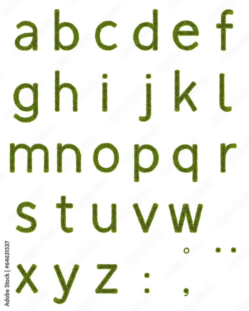 Grass Alphabet Lowercase Grass Alphabet Lowercase