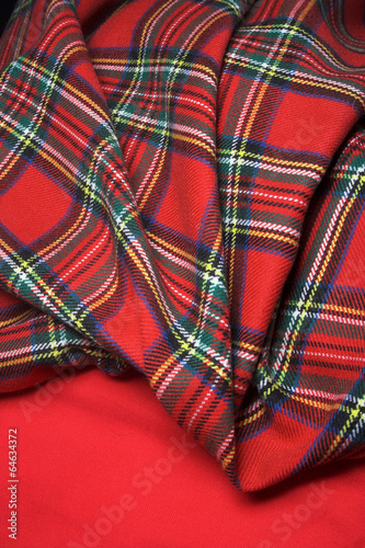 Checked fabric.