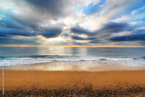 Photography a beach at sunrise