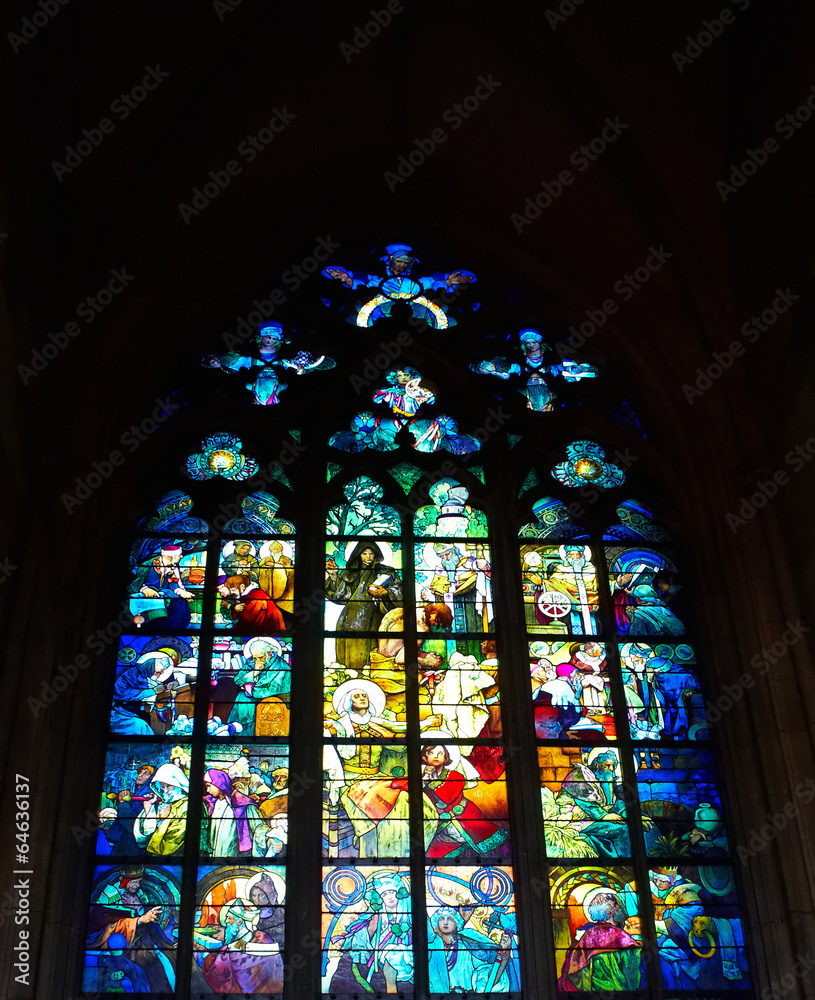 Beautiful stained glass in church