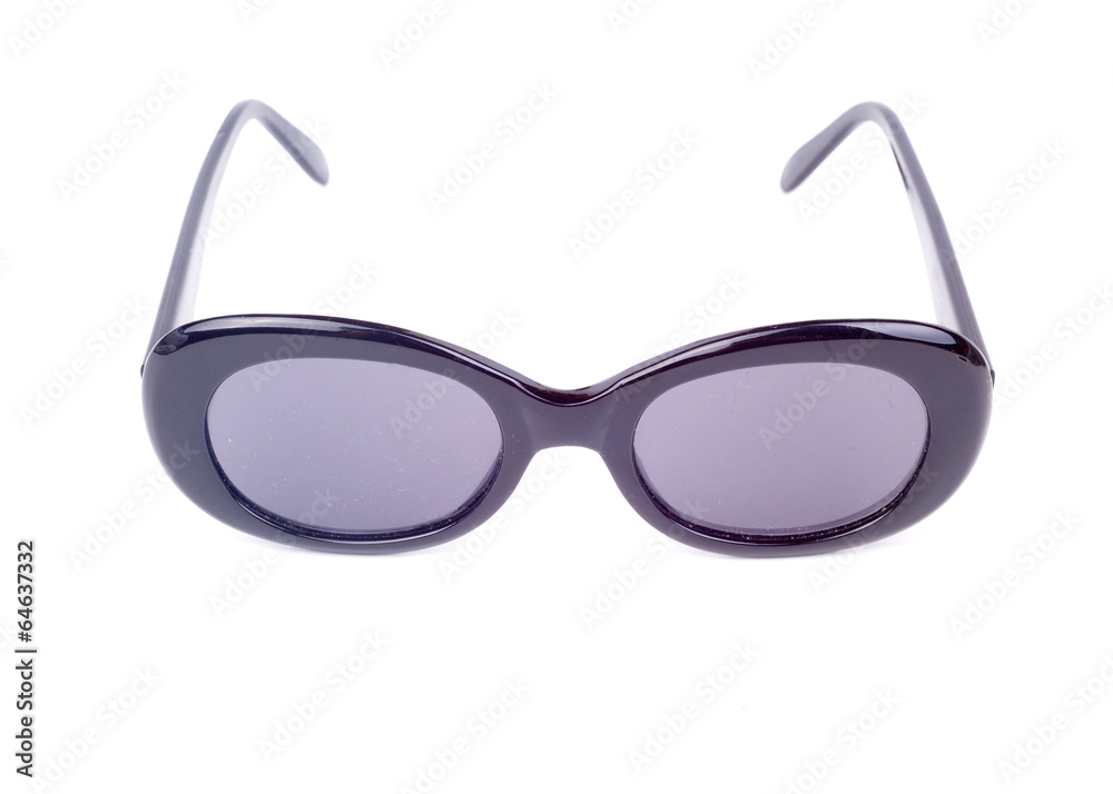 Black sunglasses on white background. Black sunglasses on white background.