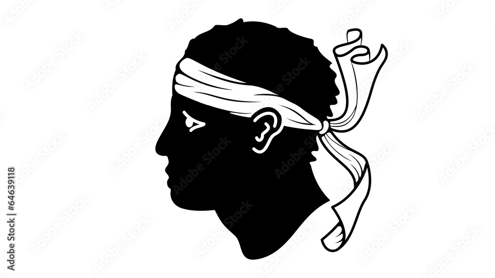 Naklejka premium Flaga Korsyki - grafika wektorowa