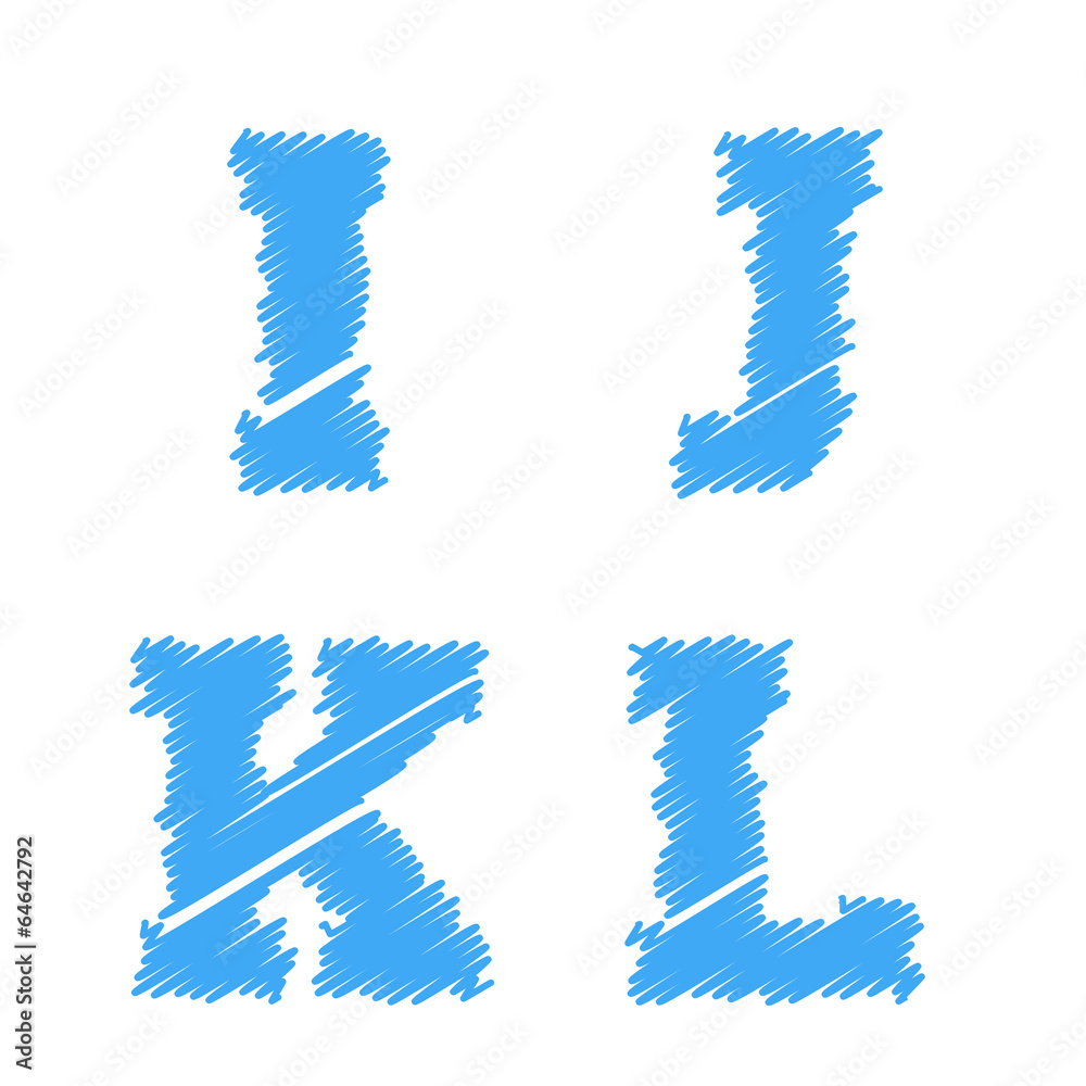 Sketched vector alphabet Sketched vector alphabet