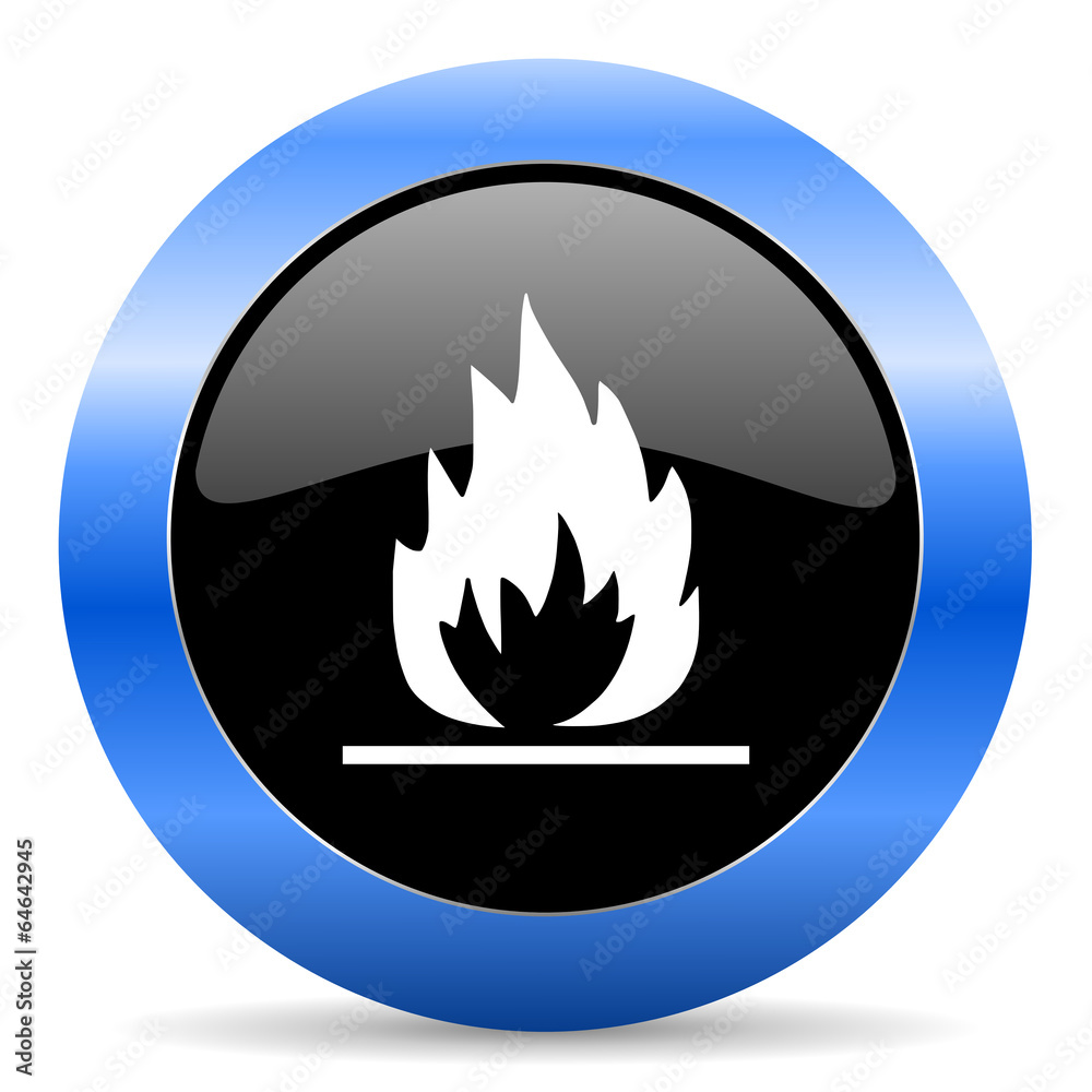 flame blue glossy icon flame blue glossy icon