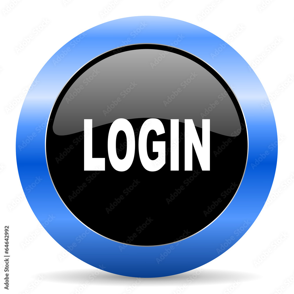 login blue glossy icon