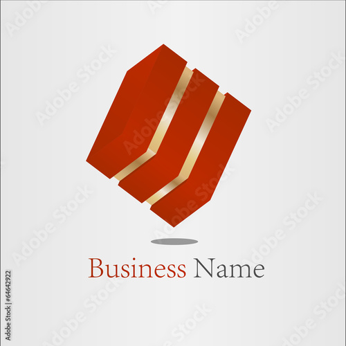 3d Business Logo Kube gold