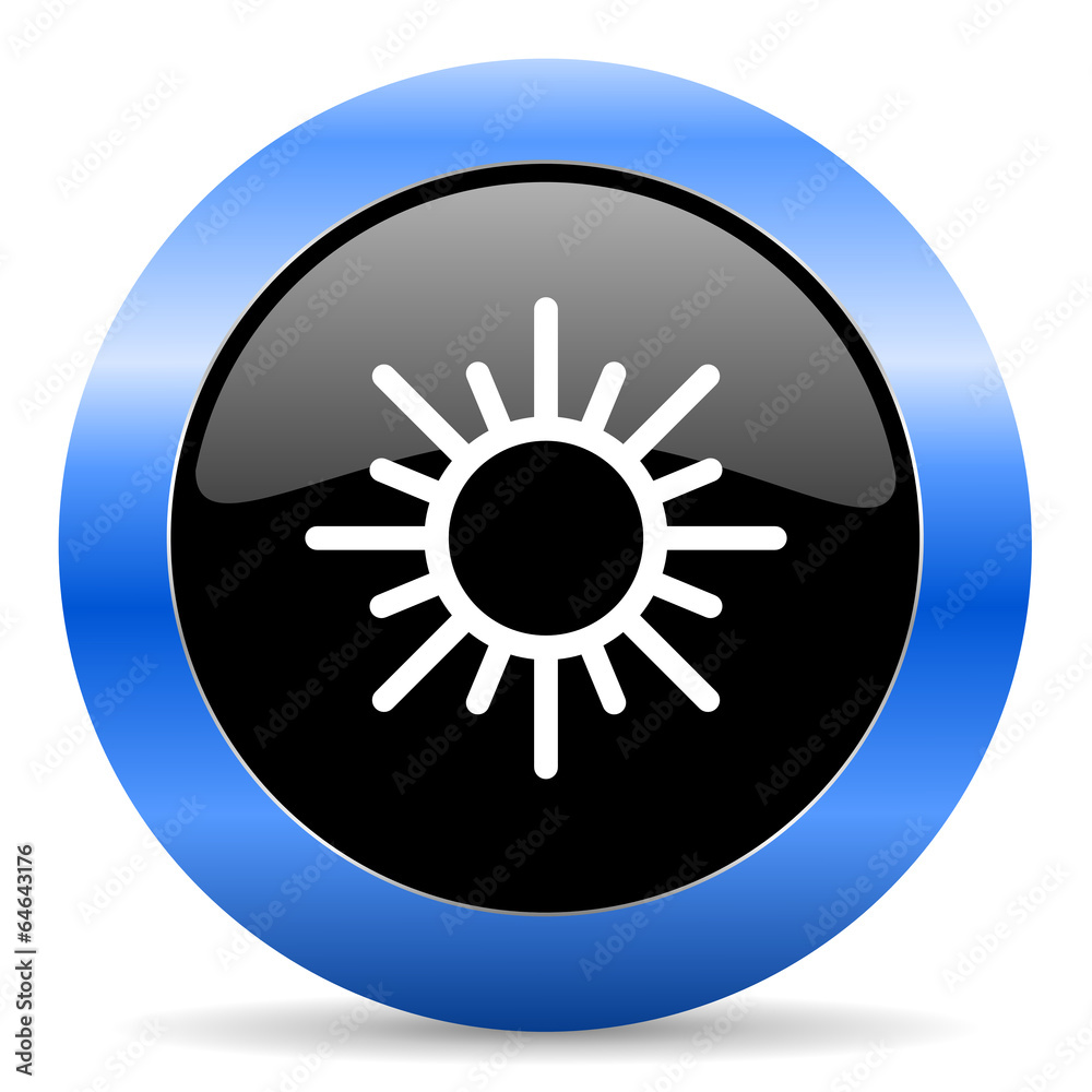 sun blue glossy icon