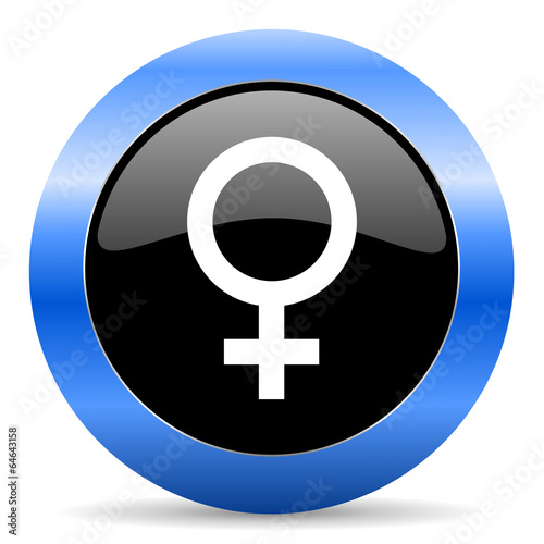female blue glossy icon