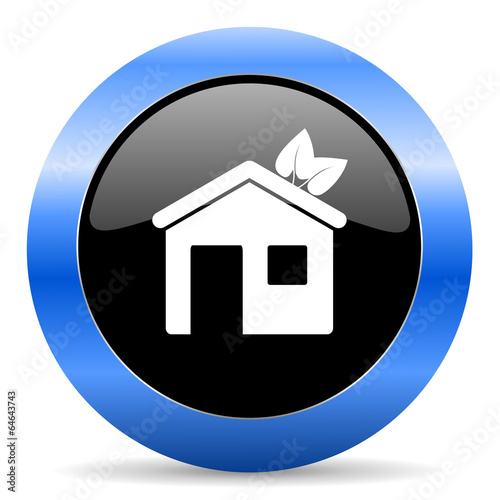 house blue glossy icon