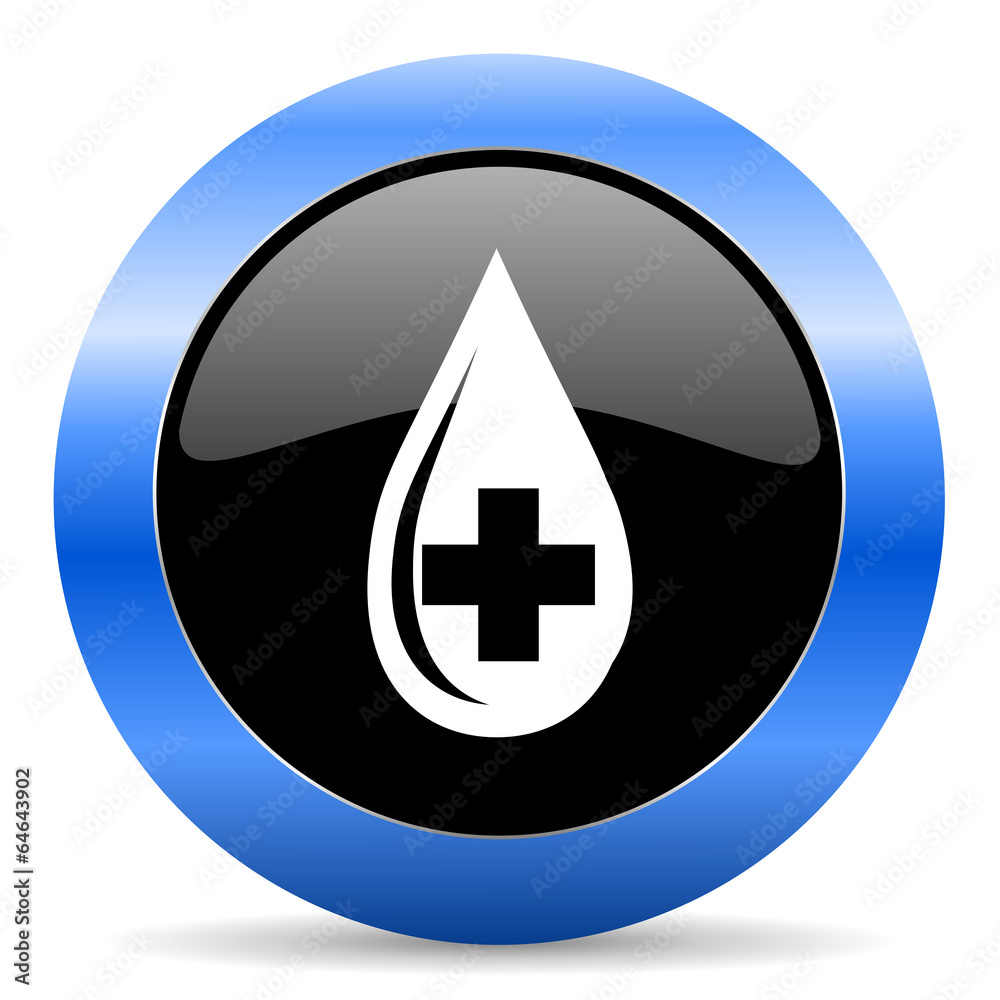 blood blue glossy icon blood blue glossy icon