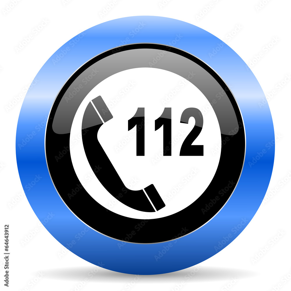 emergency call blue glossy icon emergency call blue glossy icon