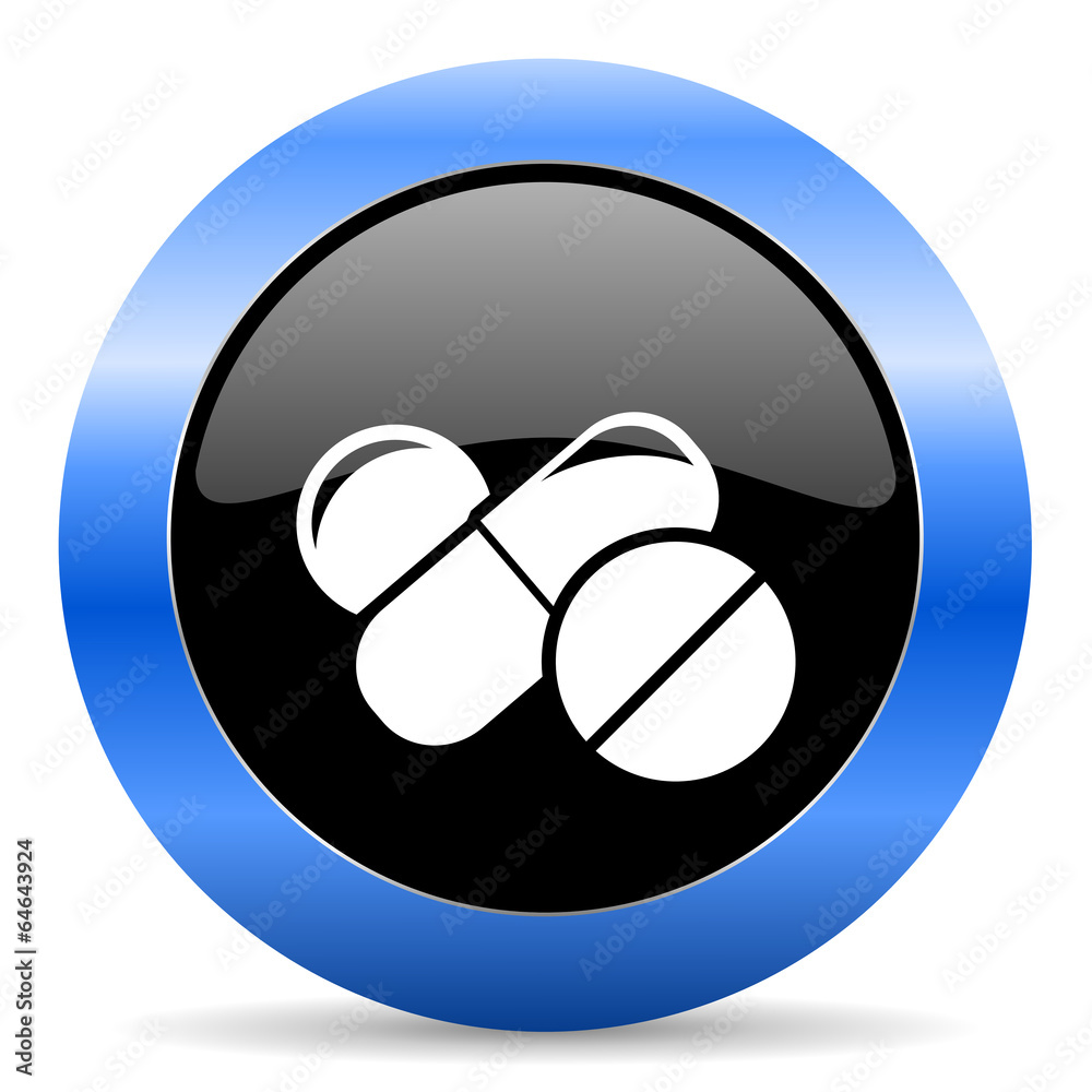 medicine blue glossy icon medicine blue glossy icon