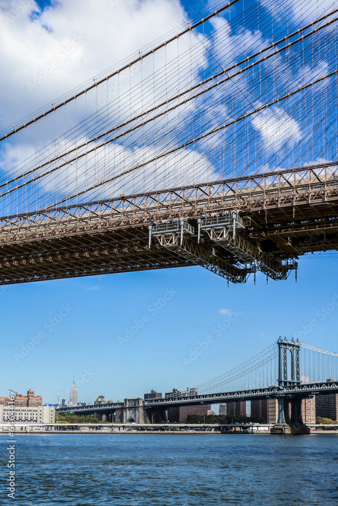 Naklejka premium Brooklyn Bridge, Manhattan Bridge - NYC
