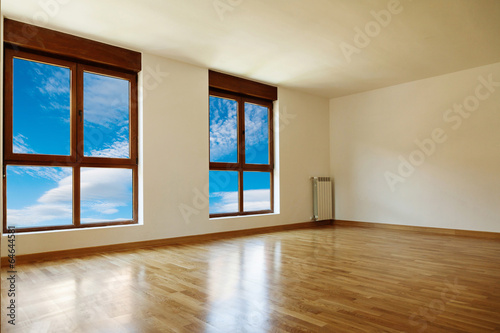 Empty interior room and windows