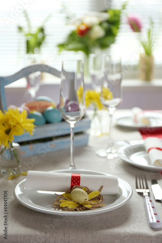 Beautiful holiday Easter table setting