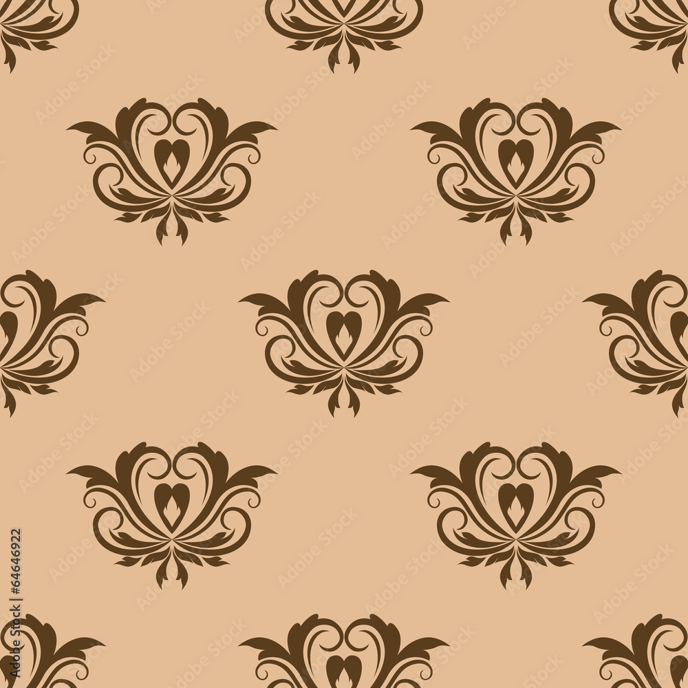 Beige and brown seamless pattern