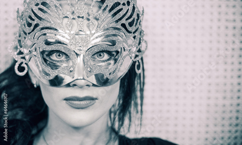 stylish woman in mask