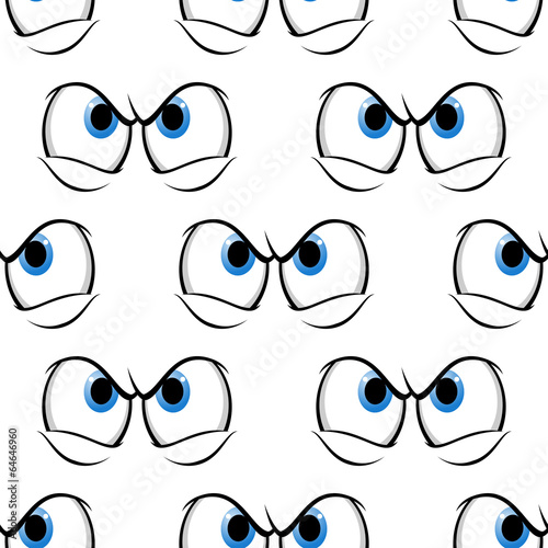 Seamless pattern of cross angry eyes