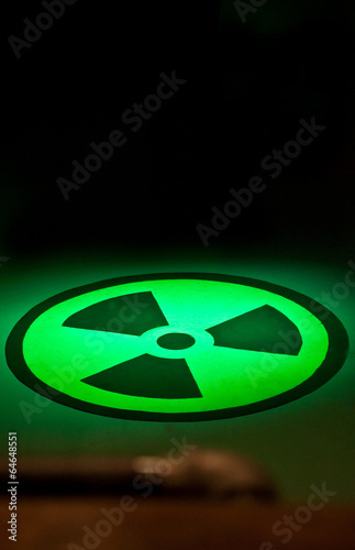 Radium Symbol on Floor in Green Light Stock Photo | Adobe Stock