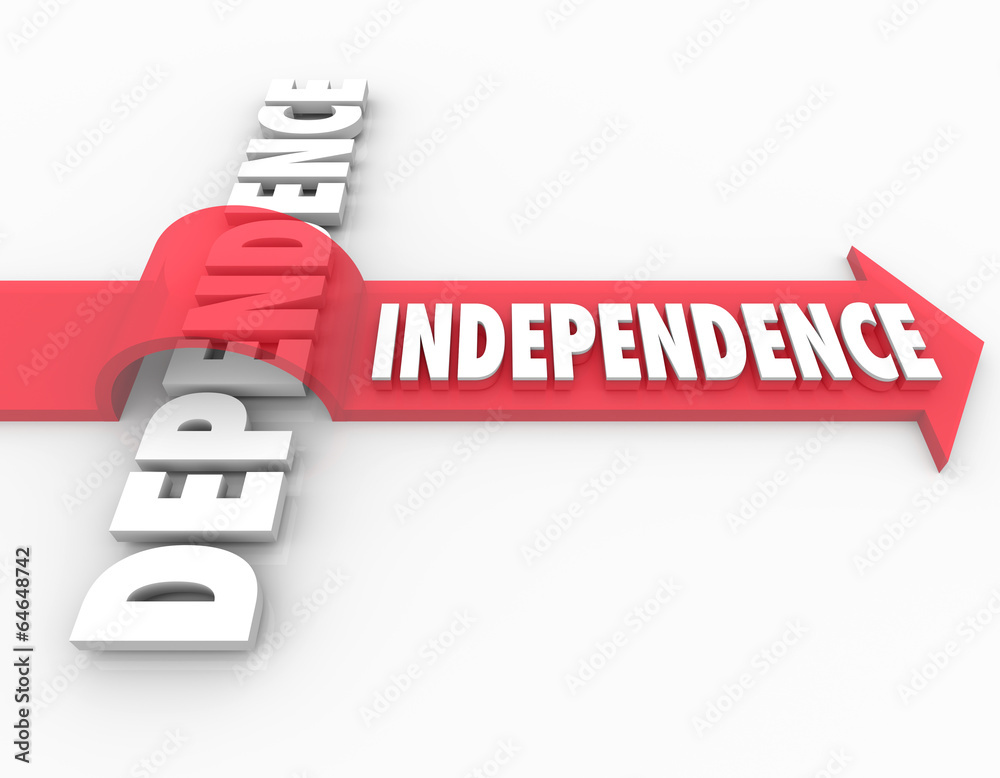 Фотография Indepedence Arrow Over Dependent Self-Reliance Determination