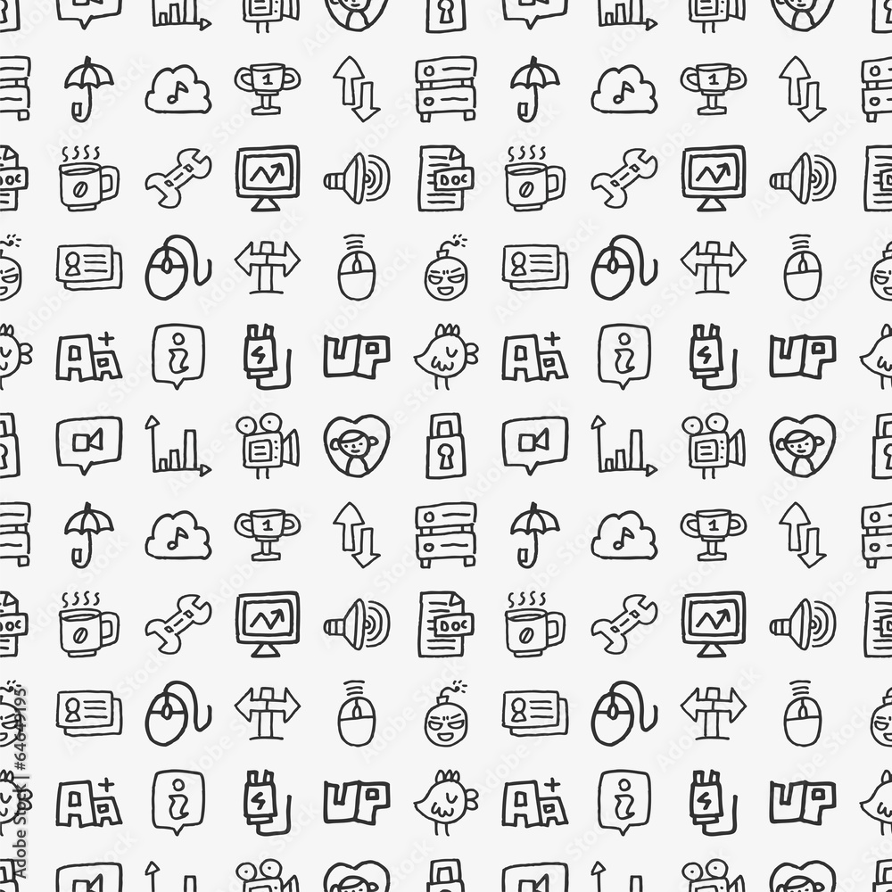 seamless doodle network pattern