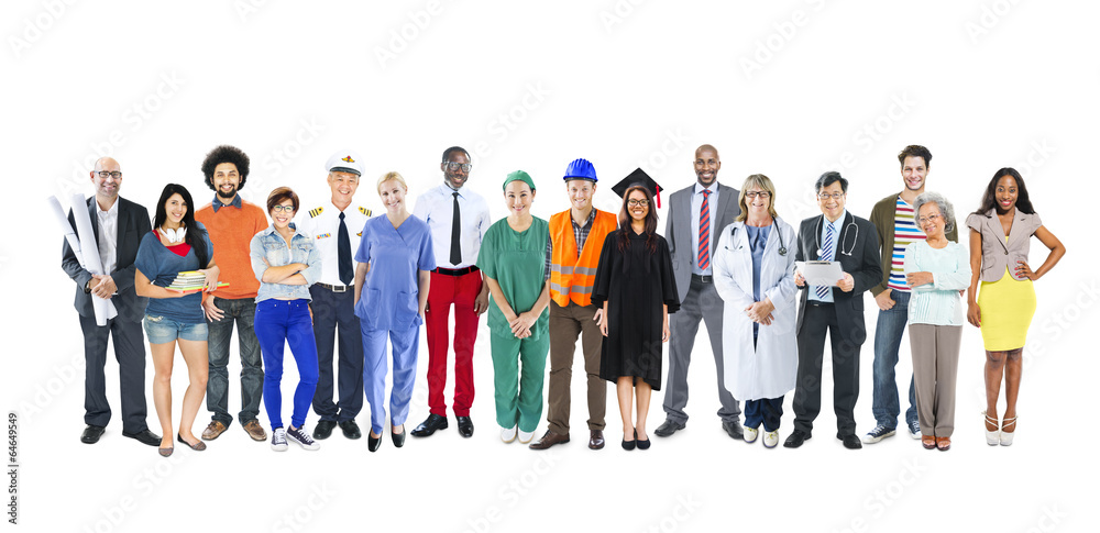 Group of Multiethnic Mixed Occupations People Group of Multiethnic Mixed Occupations People