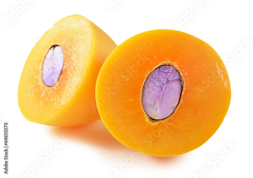 Closeup sweet Marian plum thai fruit isolated on white backgroun