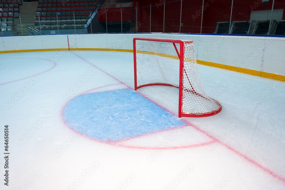 Naklejka premium Empty hockey goal