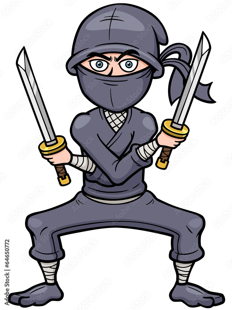 Obraz premium Vector illustration of Cartoon Ninja