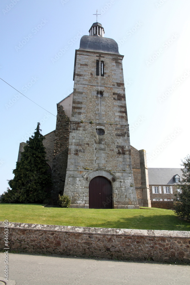 Church in Ducey village,Normandy, France