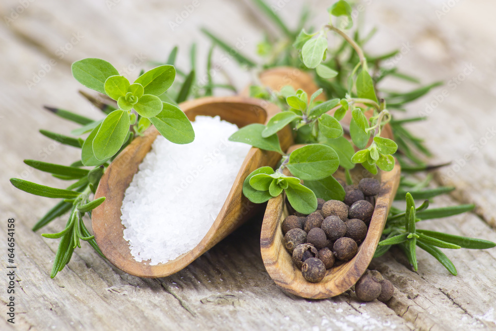 fresh herbs, salt and pepper fresh herbs, salt and pepper