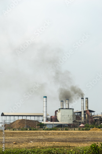 Chemical factory with smoke stack