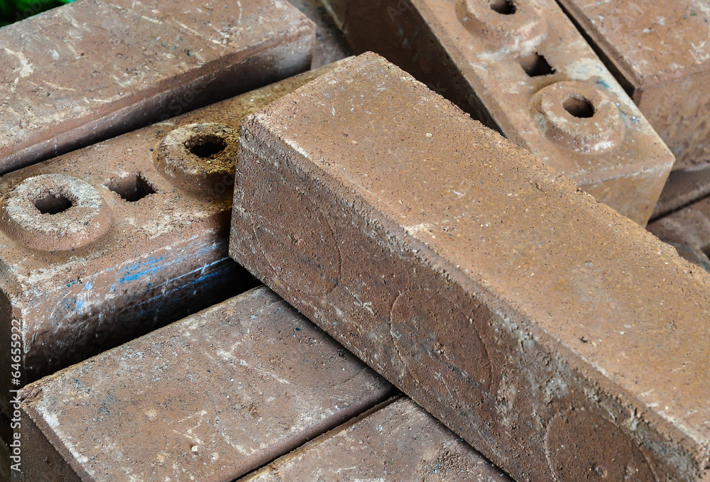 Brown concrete construction blocks Brown concrete construction blocks