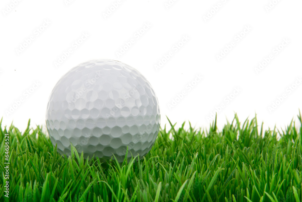 Fototapeta piłka golfowa leży na trawniku