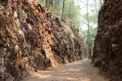 Hellfire Pass, railway cutting by prisoner of war Kanchanaburi, photo