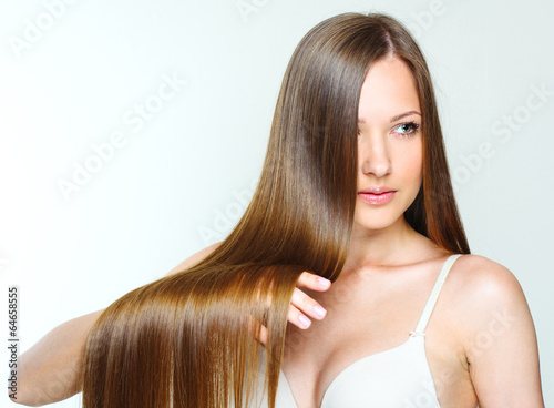 Beautiful Woman with Healthy Long Hair