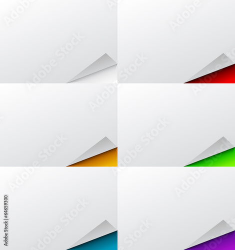Abstract Folded Page Background Set