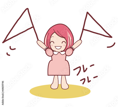 チアガール　女の子のベクターイラスト