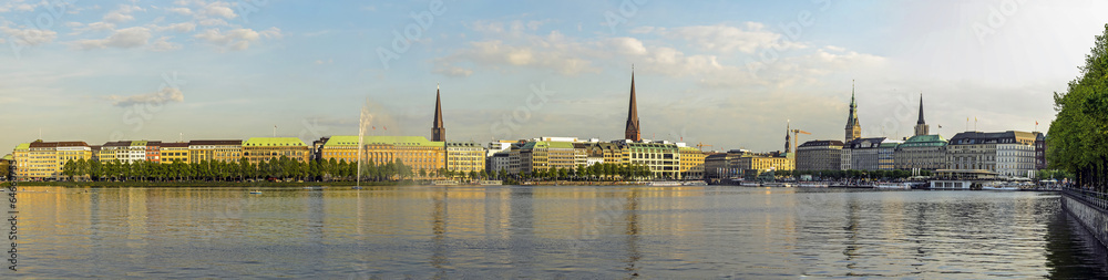 Naklejka premium Panorama der Binnenalster, Hamburg