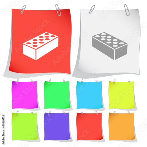 Hollow brick. Vector note papers.