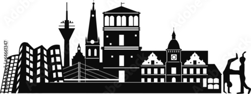 Düsseldorf_Deutschland_skyline_silhouette