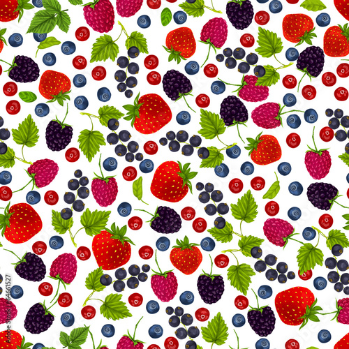 Fresh berries seamless pattern