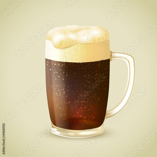 Mug of dark beer emblem