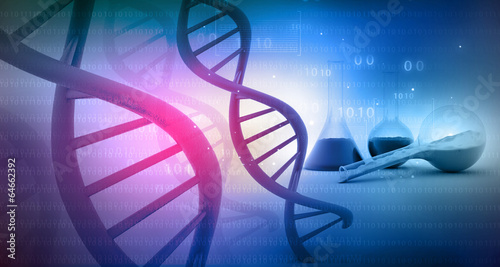 Fotografía DNA with lab. science background .